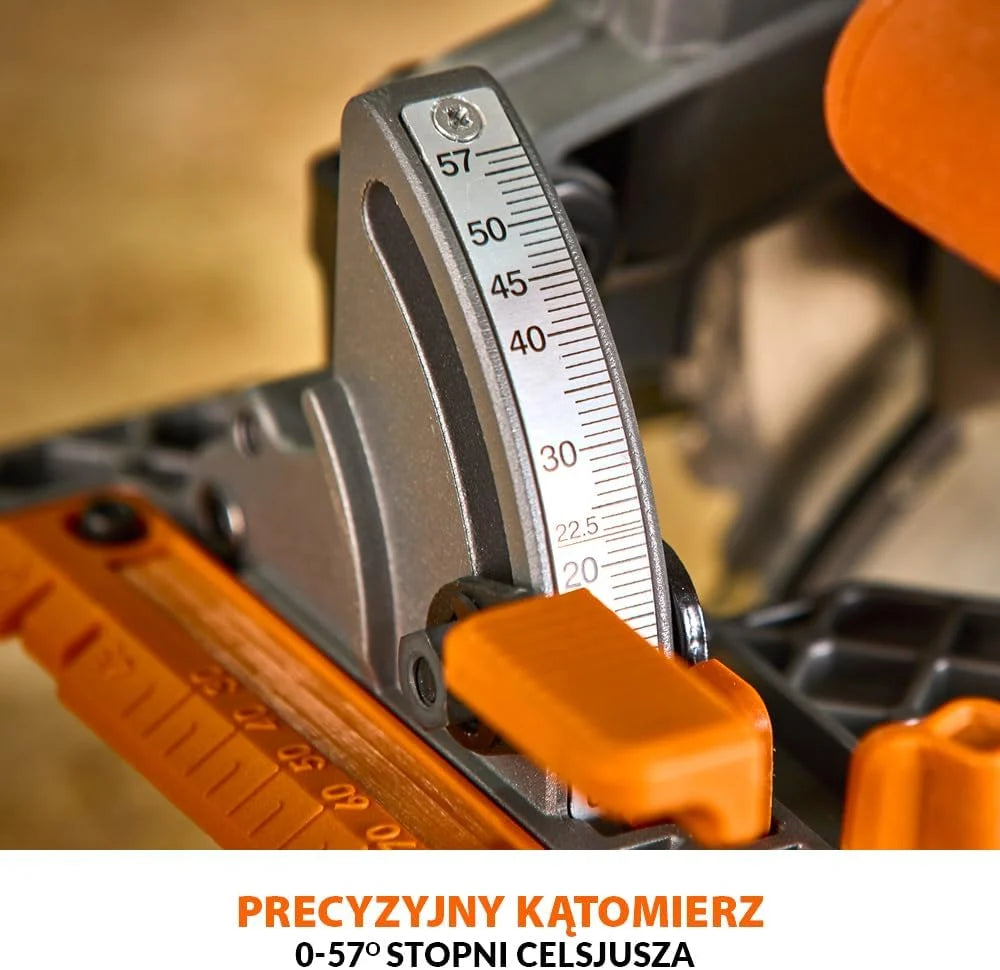 Evolution Power Tools R185CCS-Li Pilarka tarczowa akumulatorowa bezszczotkowa 18 V Li-Ion z tarczą do wielu materiałów, do cięcia drewna, metalu, plastiku, z prowadnicą, bez akumulatora, 185 mm