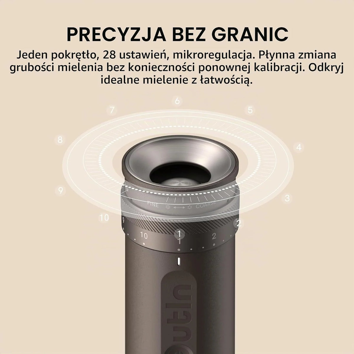 OutIn Fino Elektryczny młynek żarnowy do kawy, Sandstone White