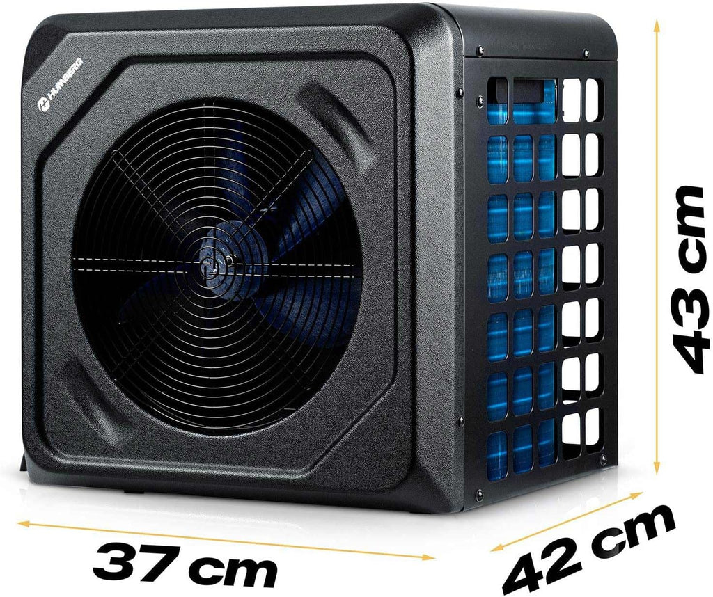Humberg Pompa Ciepła do Basenu 5 kw - do 30 000 l - Energooszczędna - Cicha Praca 48 dB - Sterowanie za Pomocą Wi-Fi - Wyświetlacz LCD - Wydajność COP 5,17 - do Basenów Ogrodowych do 8-20 m³