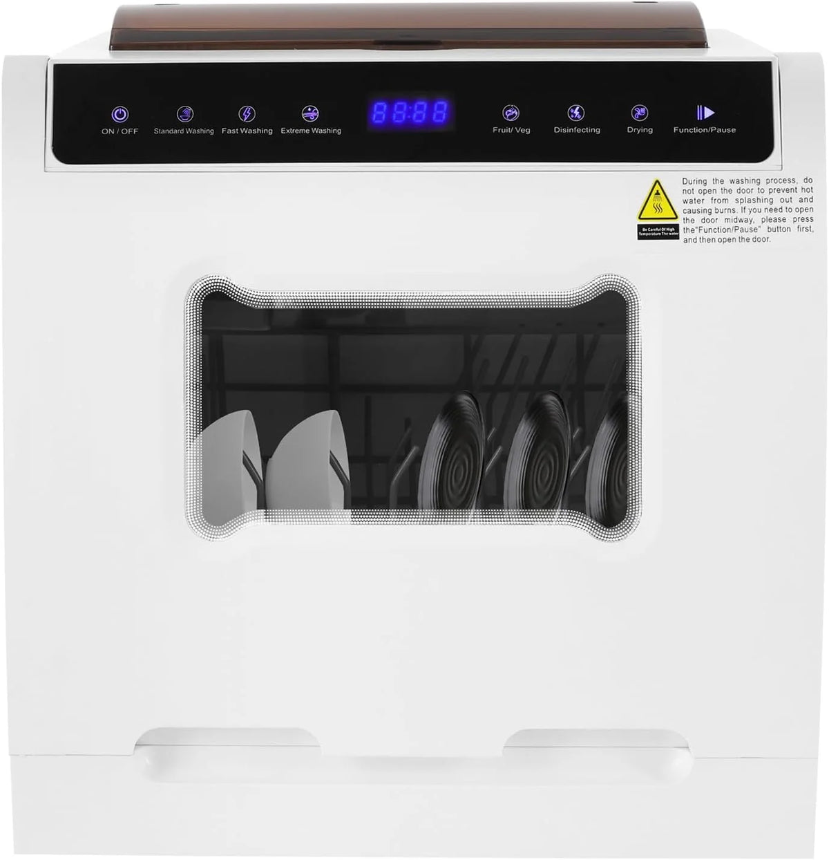 Wolnostojąca zmywarka 1100 W 52 dB zmywarka stołowa 220 V wielofunkcyjna obsługa ekranu dotykowego zmywarka 360° podwójne ramiona natryskowe wolnostojąca zmywarka stołowa 4-6 nakryć