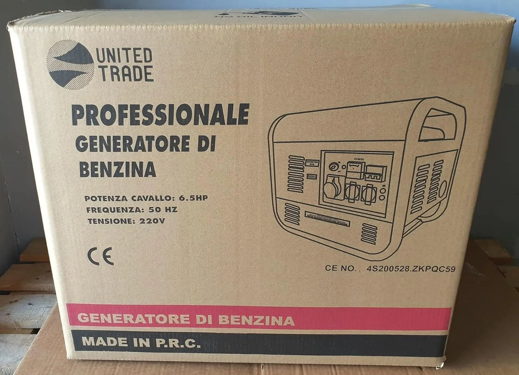 UNITED TRADE Generator wybuchowy / agregat prądotwórczy / generator prądu HP 6,5 rozrusznik elektryczny z kluczem i pilotem zdalnego sterowania - TRIFASE