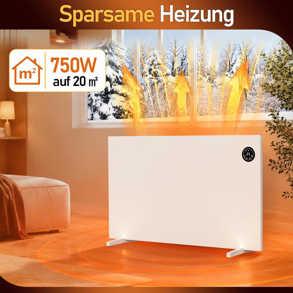 Ogrzewanie na podczerwień 750 W z termostatem i pilotem zdalnego