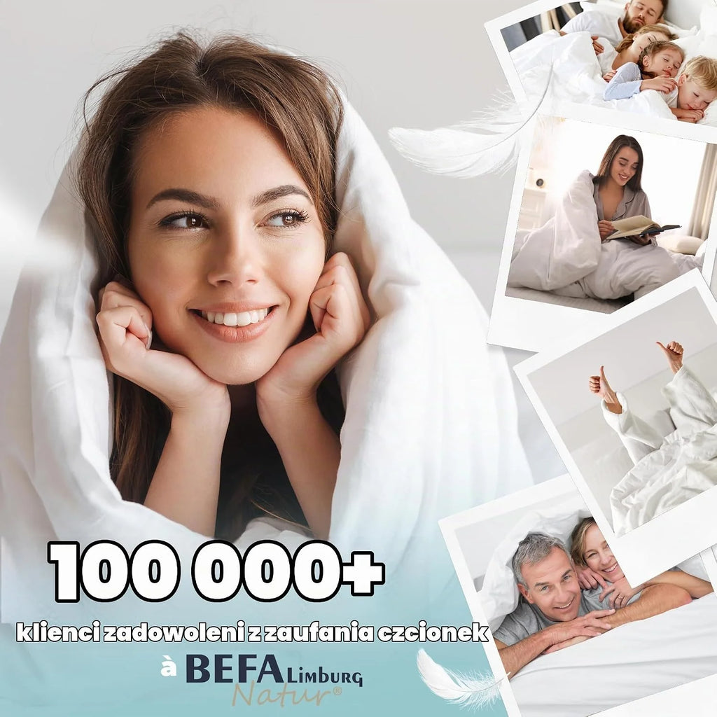Made in Germany BEFA naturalna kołdra 135 x 200 cm, wykonana z 90% puchu i 10% pierza, kołdra zimowa, nadaje się dla alergików (nomite), certyfikat Öko-Tex 100 klasa 1, certyfikat Downpass