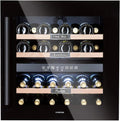 Klarstein Chłodziarka do wina do zabudowy, 2 strefy, Mała lodówka na napoje, Mała szafa na wino 85L, Chłodziarka ze szklanymi drzwiami, Lodówka na butelki Indoor/Outdoor, Wine Fridge 36 butelek