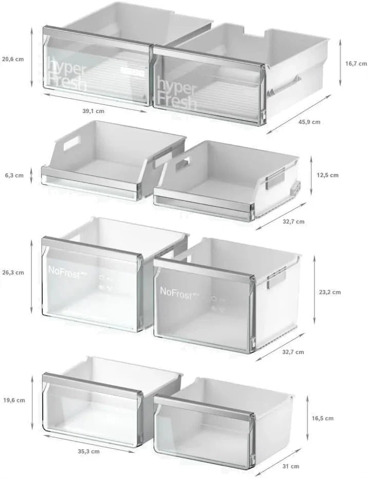 Siemens KF96DPXEA iQ700 lodówko-zamrażarka, 183 x 90,5 cm, chłodzenie 574 l i zamrażanie 199 l, noFrost, hyperFresh 0 stopni, światło LED, podświetlana tylna ścianka z multiAirflow