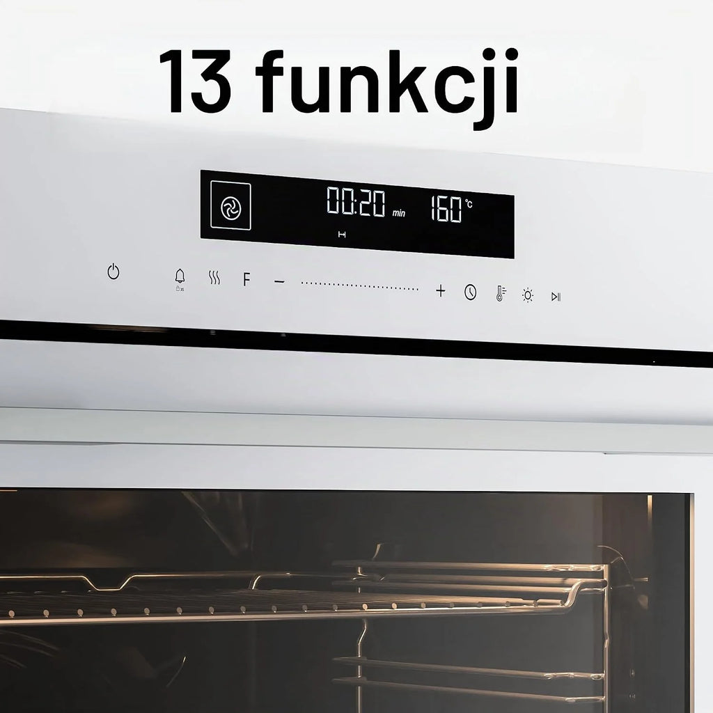 Klarstein Velaire piekarnik do zabudowy 60 cm – 74 l, 13 funkcji, efektywność energetyczna A+, obsługa dotykowa, timer, piekarnik, urządzenie do zabudowy, łatwy do czyszczenia, biały