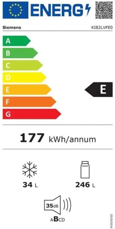 SIEMENS 1-drzwiowa lodówka do zabudowy KI82LVFE0, iQ300, PowerVentillation, VarioZone