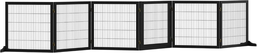 PawHut Brama dla psa regulowana wolnostojąca 70x432 cm Czarny