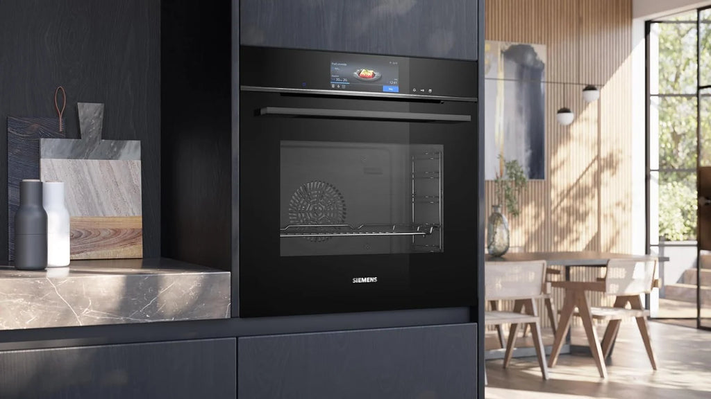 Siemens HS758G3B1 iQ700 inteligentny piekarnik parowy do zabudowy, 59,4 cm szerokości, humidClean Plus – do szybkiego czyszczenia, asystent piekarnika ze sterowaniem głosowym, cookControl Pro, TFT