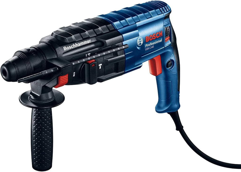 Bosch Professional: młot udarowo-obrotowy GBH 240 (790 W, energia udaru 2.7 J, uchwyt SDS plus, ogranicznik głębokości, walizka)