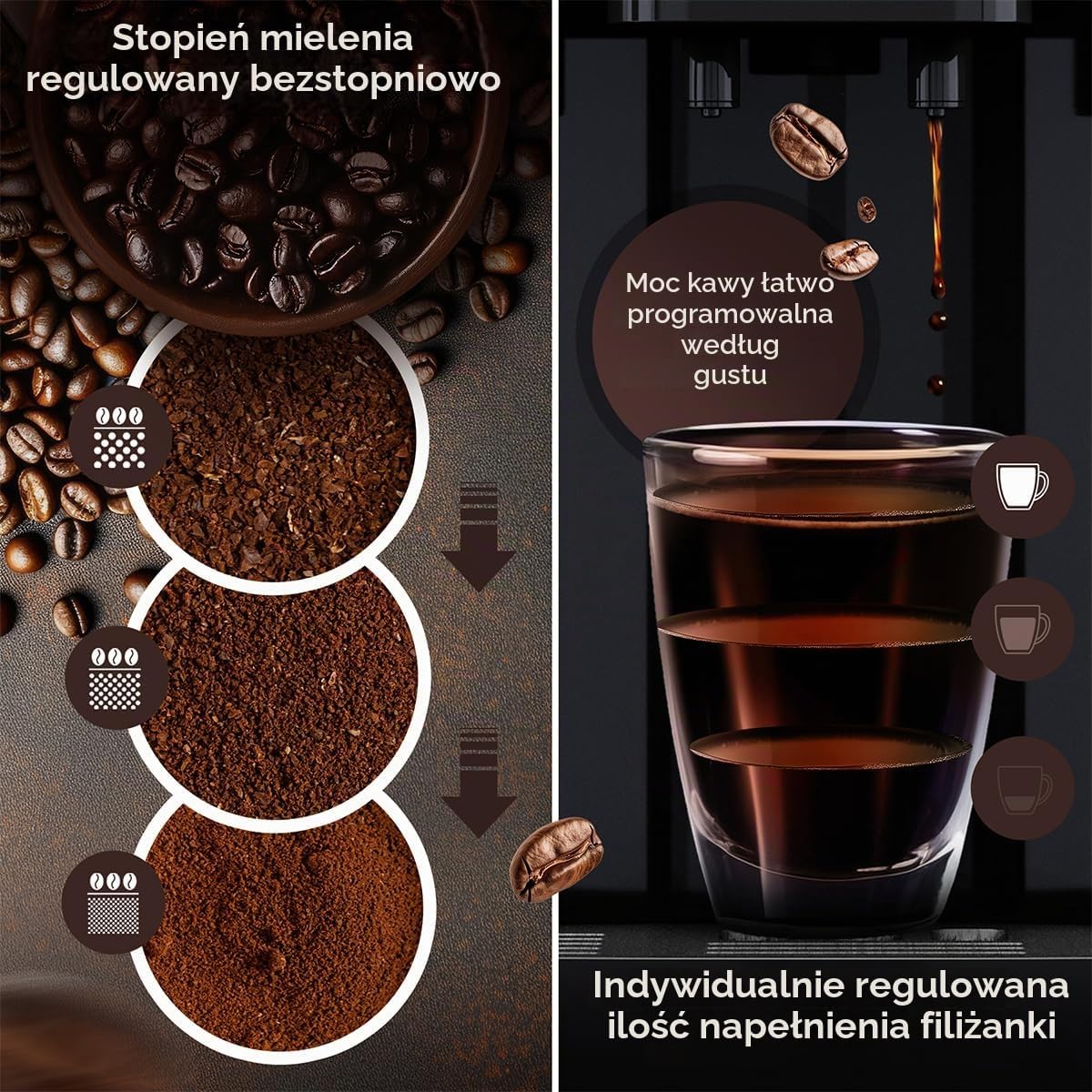 ProfiCook w pełni automatyczny ekspres do kawy, spieniacz do mleka, stożkowy młynek do korzeni, zbiornik na wodę 1,8 l, z funkcją podgrzewania filiżanek, wyświetlacz dotykowy, ekspres do kawy, PC-KAV