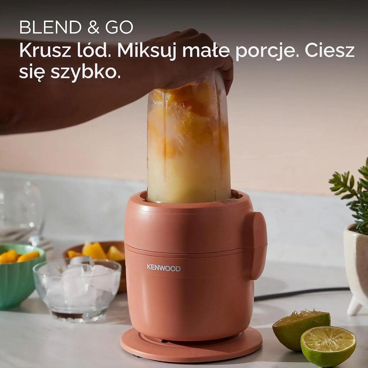 Kenwood MultiPro Compact wielofunkcyjny robot kuchenny z funkcją Express Serve, ostrzem ze stali nierdzewnej, tarczami do krojenia i tarką, osobisty blender 600 ml, funkcja pulsu, glina czerwona