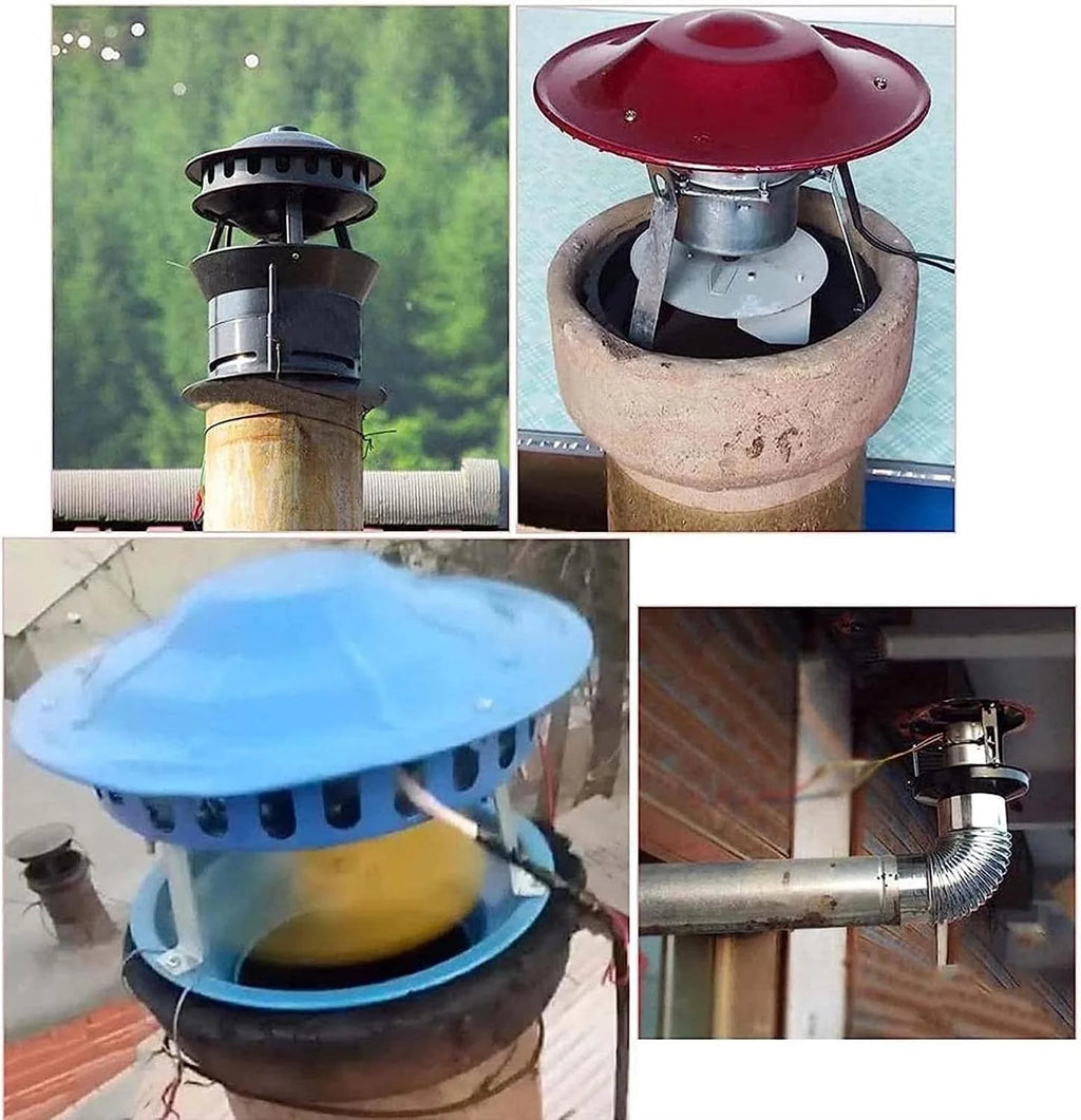 Wentylator kominowy 60 W, wentylator kominkowy, przyssawka kominowa, wyciągacz kominowy dla wydajnej wentylacji kominka