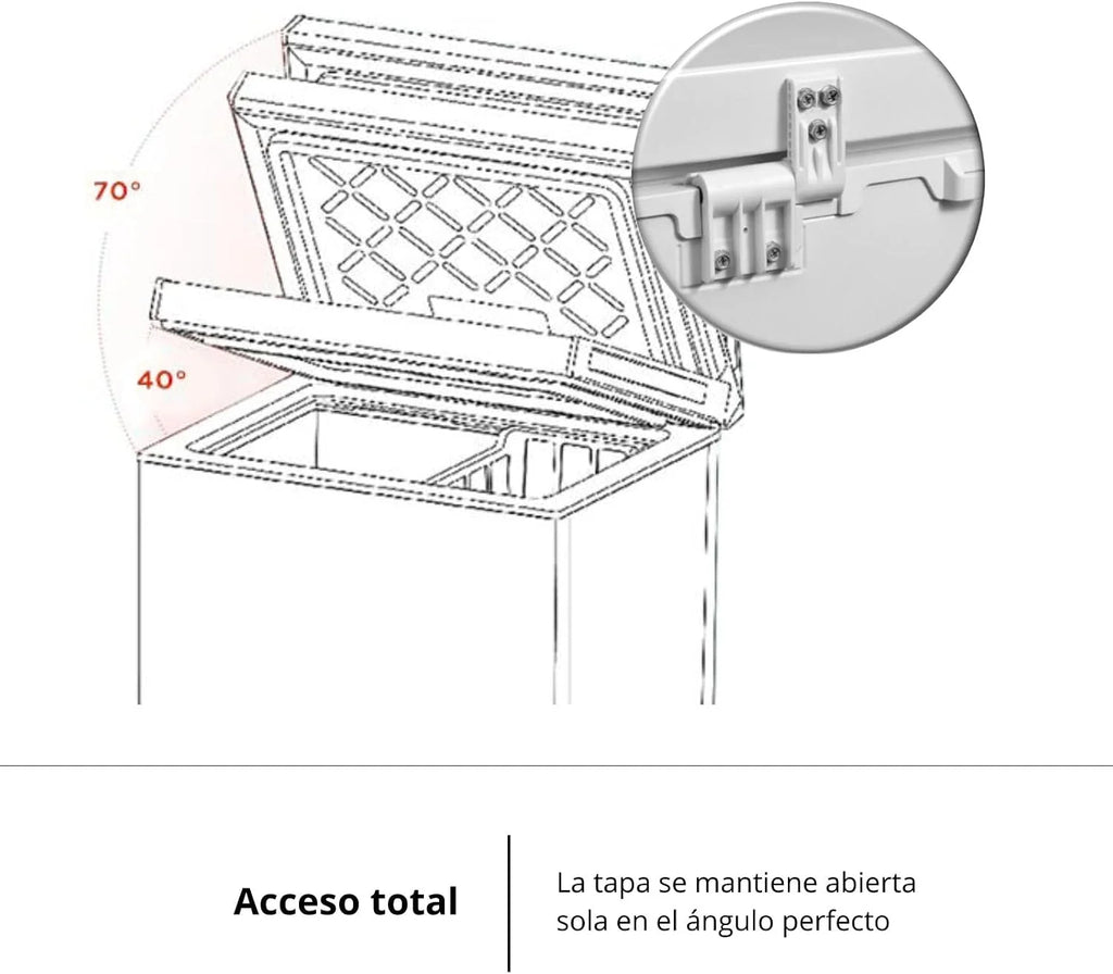Skrzynia z zamrażarką CCHM1006M, 85 x 55 x 52 cm, pojemność 99 l, podwójny system, super zamrażanie, sterowanie z wyświetlaczem, 1 kosz, kolor biały