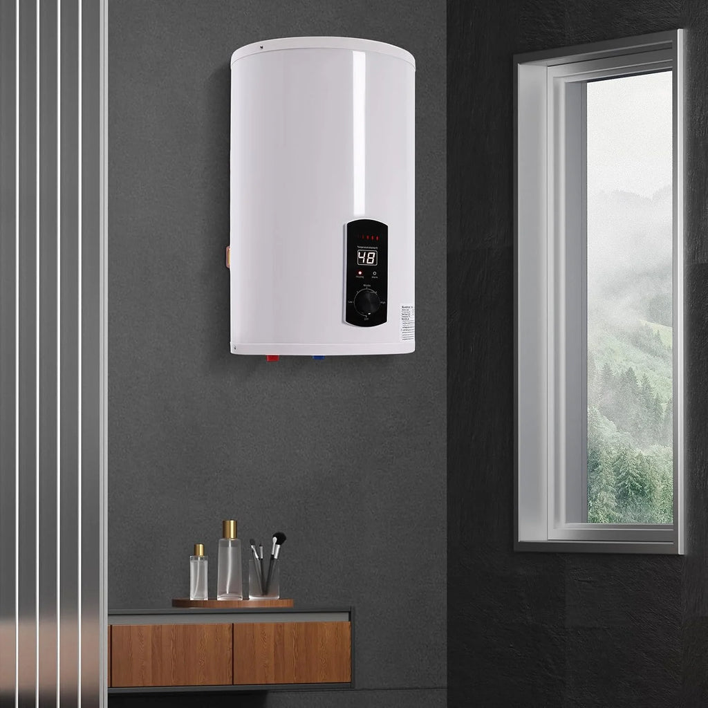 Elektryczny zbiornik ciepłej wody, 30 litrów, bojler ciepłej wody, 2000 W, wiszący bojler, elektryczny podgrzewacz wody, 25-75°C, regulowana temperatura
