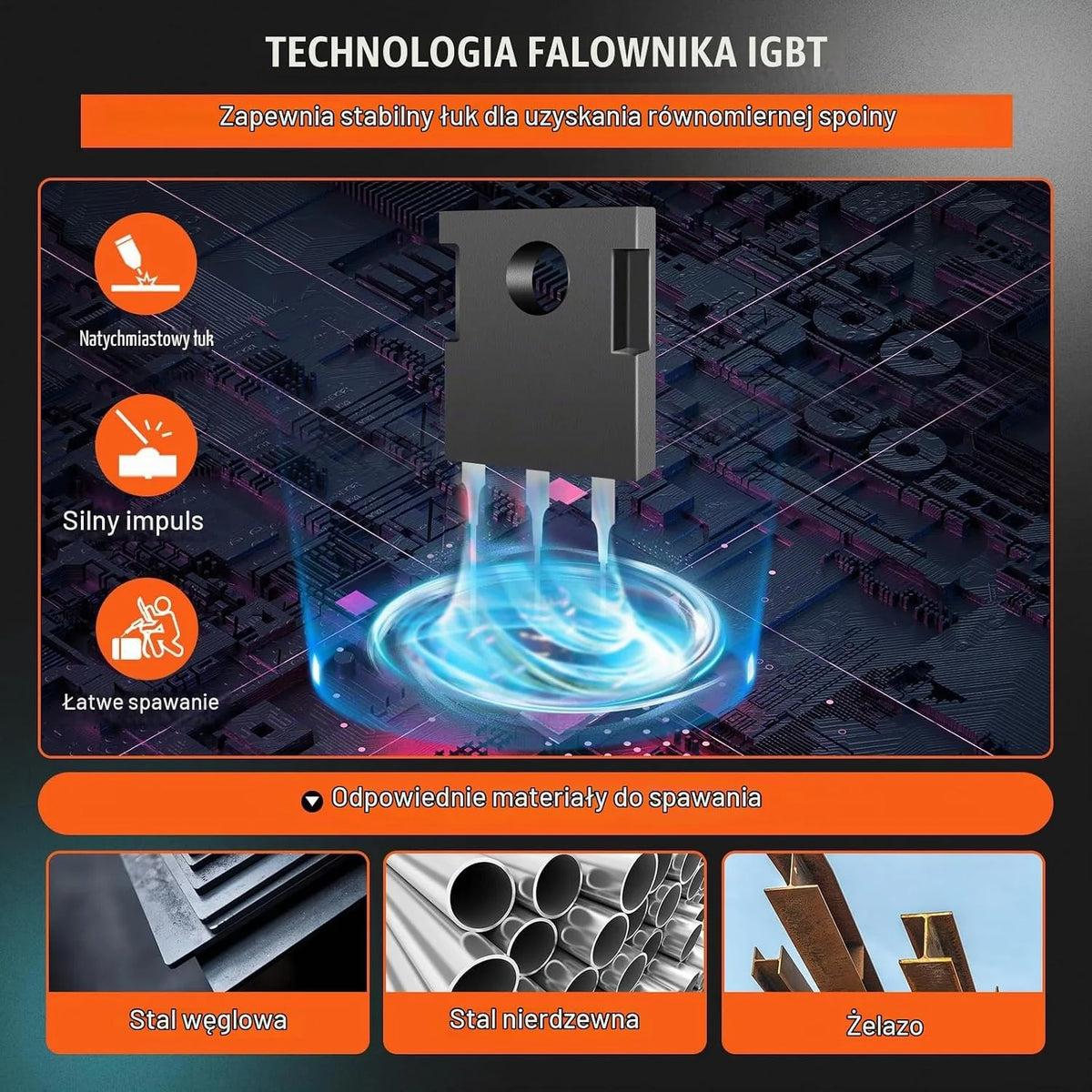 VEVOR Spawarka MIG/MMA/TIG 3 w 1 50–250 A, spawanie drutem wypełniającym (0,8 mm i 1 mm), technologia IGBT 2,2-12 m/min, prędkość drutu 5,6 kVA, znamionowa moc wejściowa, stopień ochrony IP21S