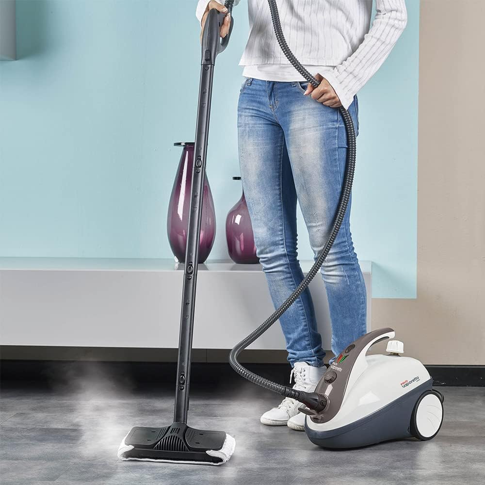 Polti Vaporetto Smart 30 S odkurzacz parowy ze zintegrowaną komorą na akcesoria, 3 bary, zabija 99,99%* wirusów, zarazków i bakterii, srebrny
