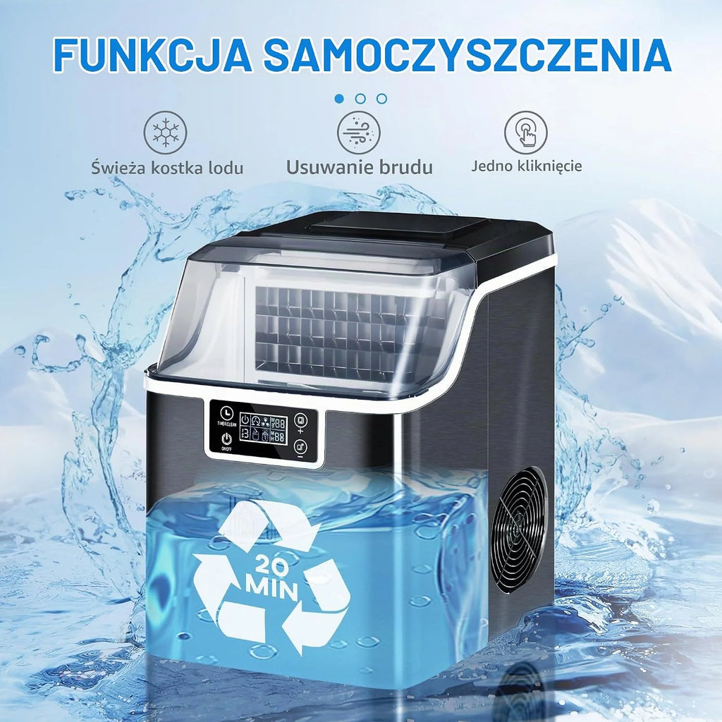 HOMCOM Kostkarka do lodu nierdzewna 24 kostki w 14-18 min Czarna