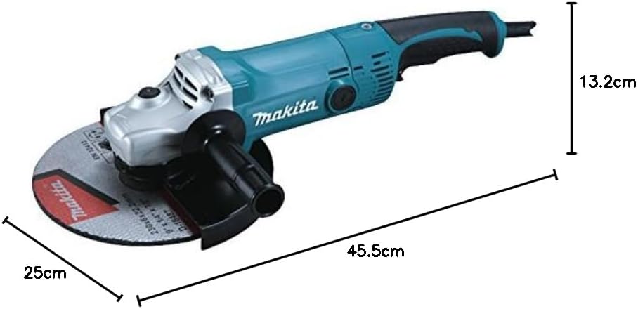 Makita Szlifierka Kątowa, Czarny/Niebieski, 455 x 250 x 132 mm