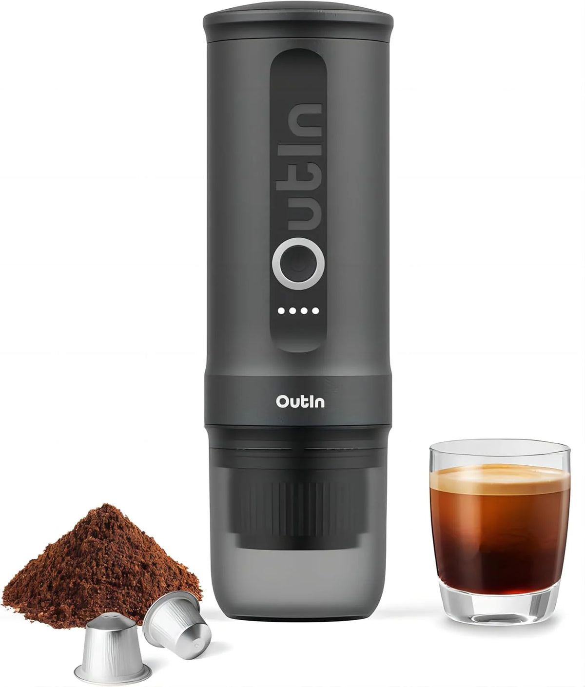 OutIn Nano Przenośny elektryczny ekspres do espresso USB-C, Space Grey
