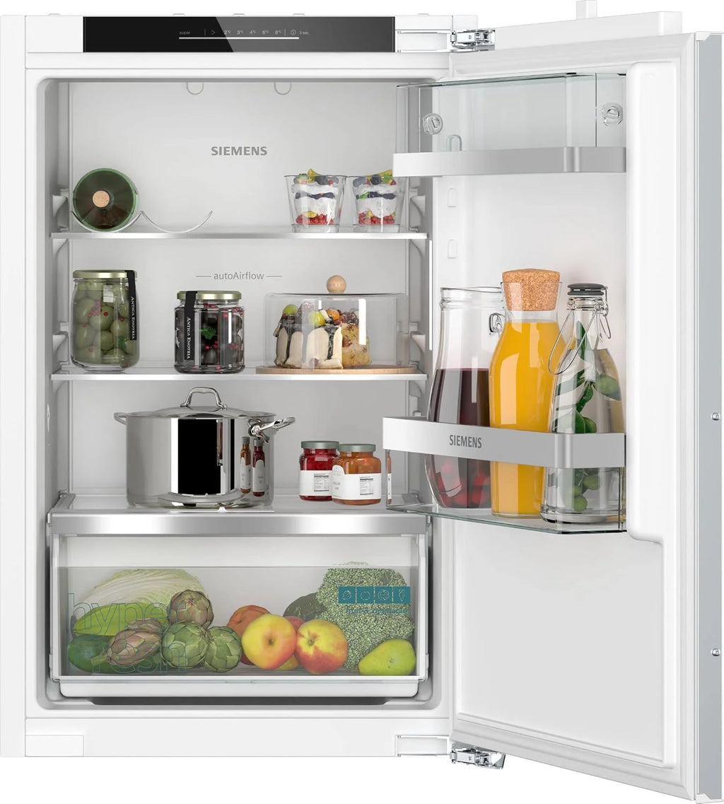 SIEMENS KI21RADD1 lodówka do zabudowy iQ500, wbudowana lodówka bez zamrażarki 87,4 x 56 cm, chłodzenie 136 l, HyperFresh Box, oświetlenie LED, superCooling, autoAirflow