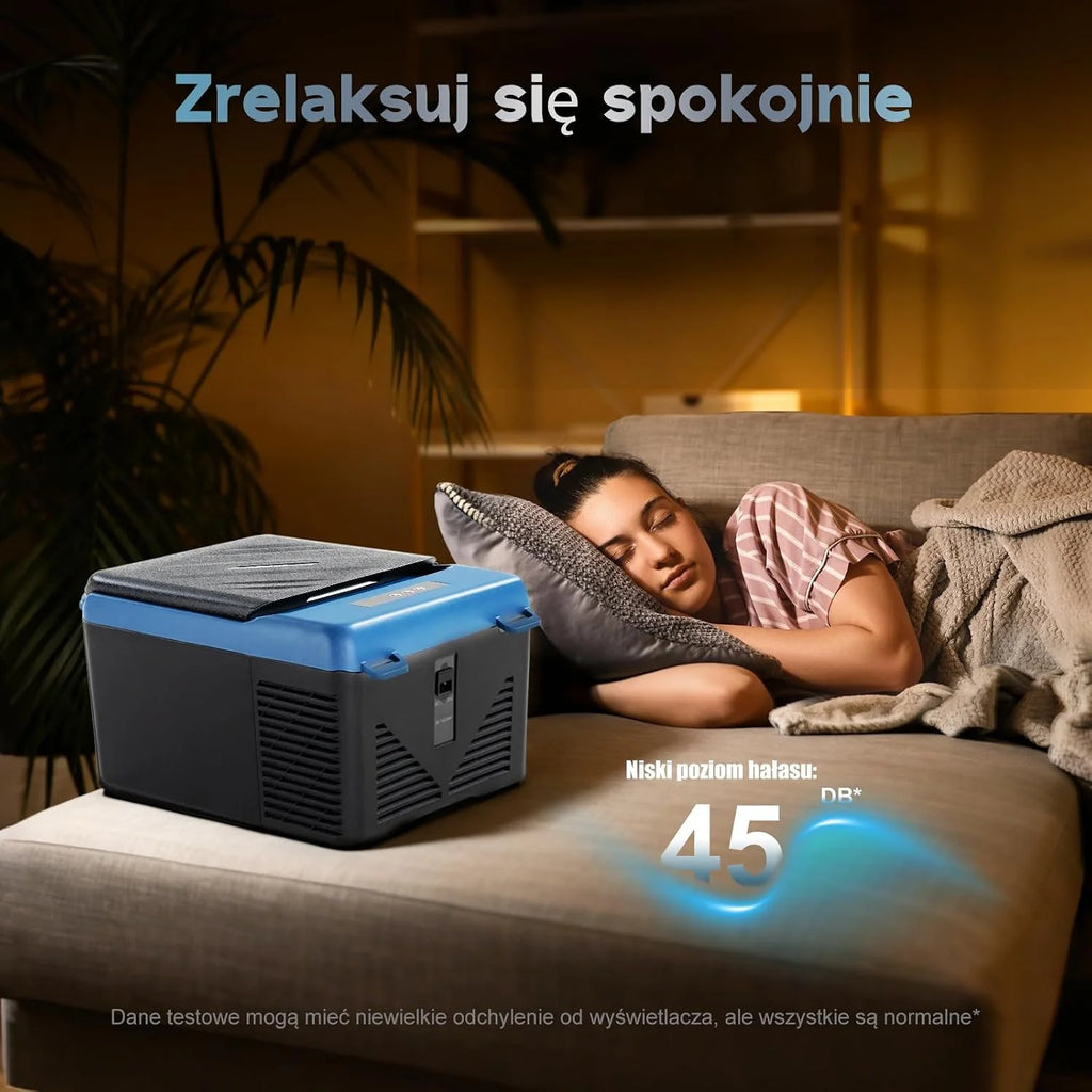 KI9 9L Mini Lodówka Przenośna Lodówka Samochodowa Zamrażarka 12/24V DC, Do Podróży, Pikniku, Kempingu, Użytku Zewnętrznego, od -20℃ do 20℃
