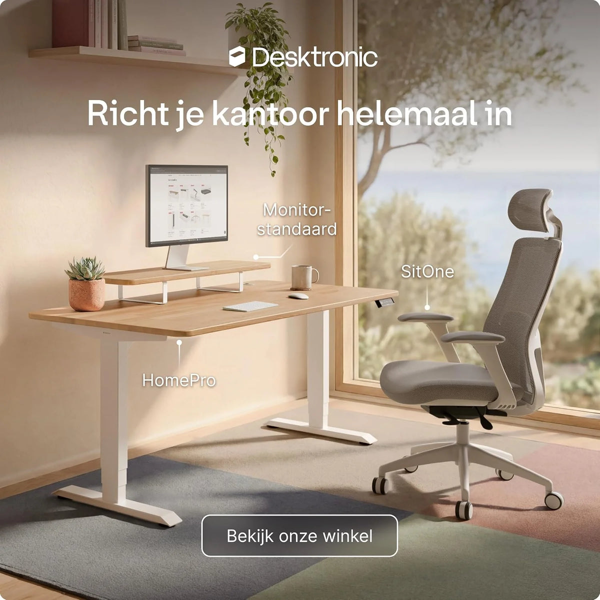 Desktronic Regulowane, ergonomiczne krzesło biurowe | krzesło do biurka z podparciem okolic lędźwiowych, regulacja wysokości – zaprojektowane z myślą o europejskim ciele – oddychająca tkanina