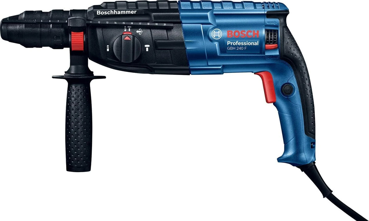 Bosch Professional: młot udarowo-obrotowy GBH 240 F (790 W, energia udaru 2.7 J, wymienny uchwyt SDS plus, ogranicznik głębokości, walizka)