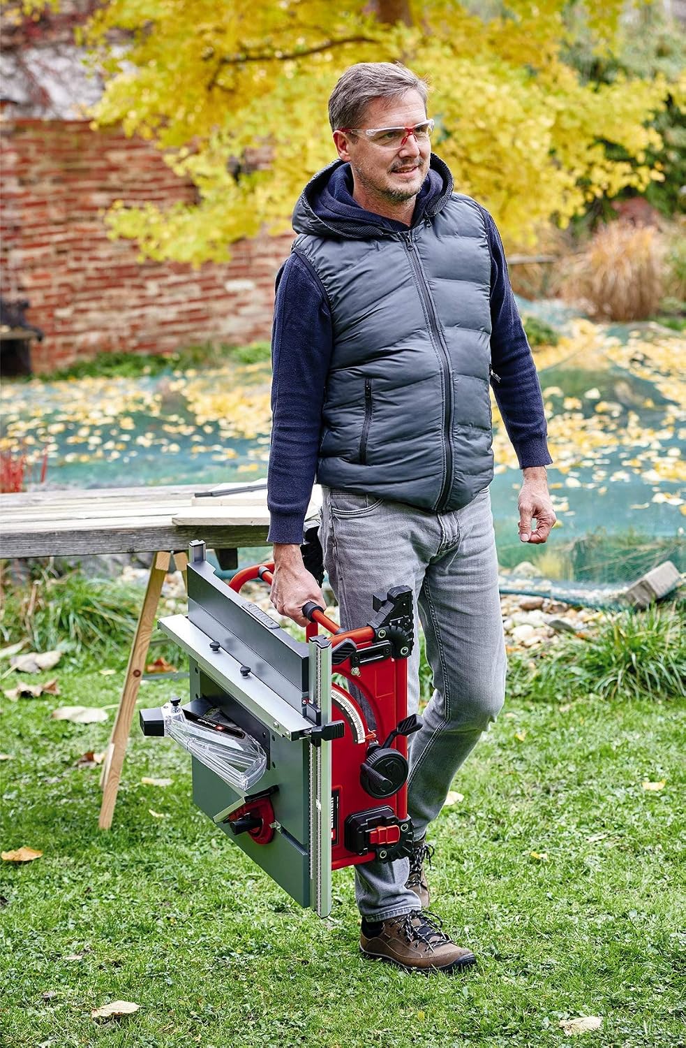 Einhell Akumulatorowa pilarka stołowa TE-TS 36/210 Li-Solo Power X-Change (36 V, Li-ion, brzeszczot Ø210 x Ø30 mm, prawe przedłużenie stołu, w tym ogranicznik kątowy, bez akumulatora i ładowarki)