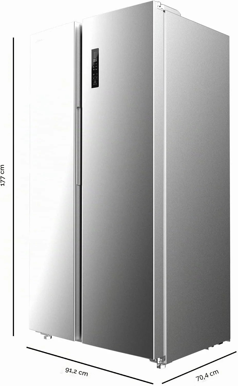Cecotec Amerykańska lodówka Side By Side - 562 l - Bolero CoolMarket SBS 562 Inox E. 177 x 91,2 cm, kompresor Inverter Plus, niskie zużycie, No Frost, Multiairflow, szybkie chłodzenie, stal nierdzewna
