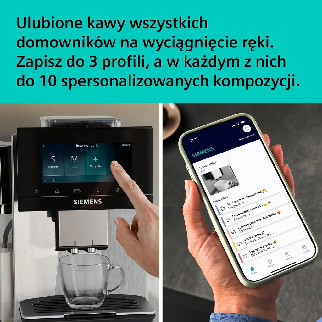 Siemens EQ900 plus iAroma Ekspres ciśnieniowy, TQ923EZ3, stal nierdzewna
