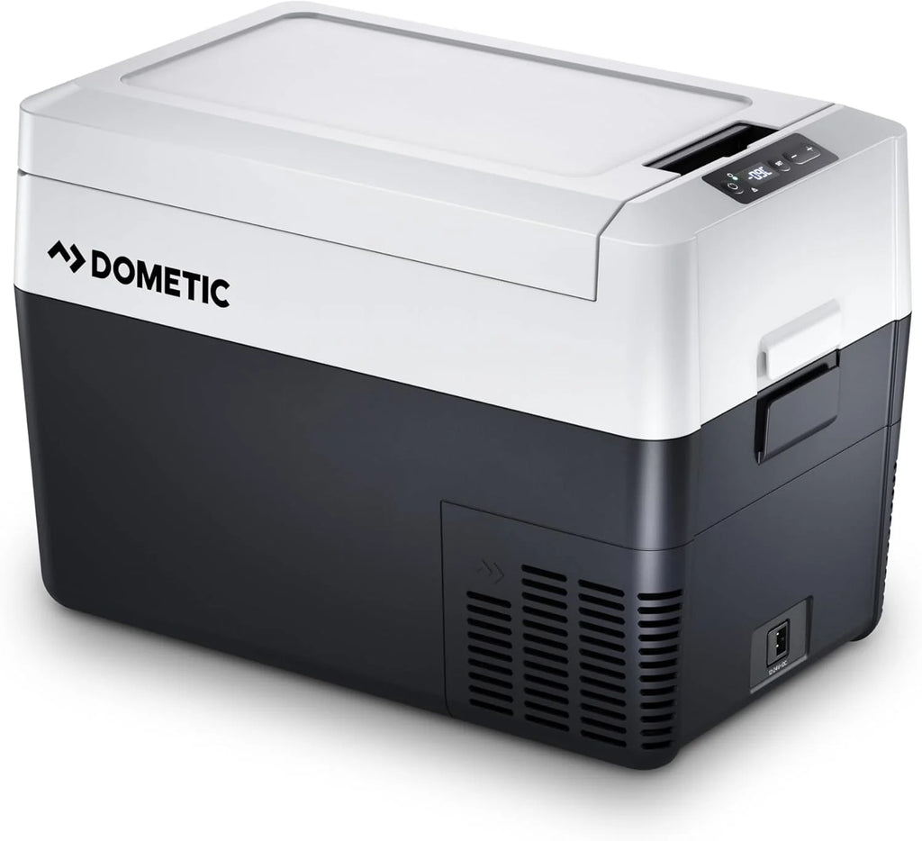 DOMETIC CDF2 36 Lodówka/Zamrażarka kompresorowa, od +10 °C do -15 °C, 31 L – Mini‑lodówka 12/24 V do auta, ciężarówki & łodzi z ochroną akumulatora, szara