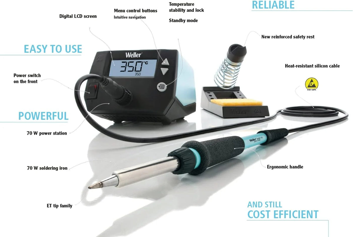 Weller T0053298390 Stacja Lutownicza, Niebieski, 80 W