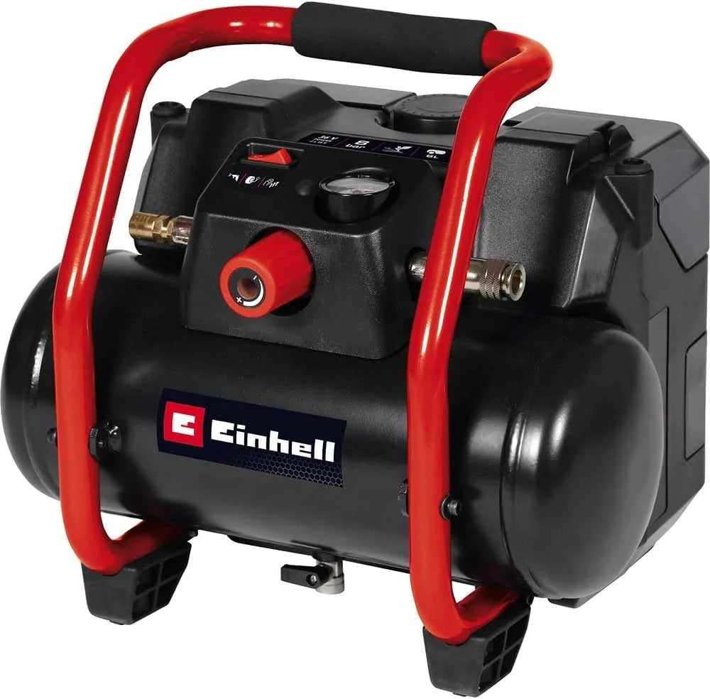 Einhell Kompresor akumulatorowy TE-AC 36/150 Li OF-Solo Power X-Change (36 V, 8 bar max., zbiornik 6 l, pojemność pompowania 150 l/min, manometr, bez smarowania, bez akumulatora)