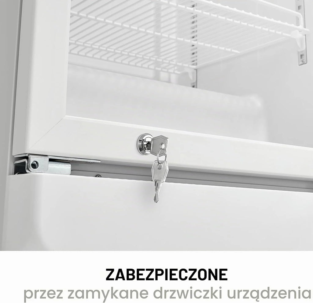 Bomann® Lodówka ze szklanymi drzwiczkami | lodówka na napoje zamykana | 6 półek z regulacją wysokości | 30 kg na półkę | 347 litrów | duża lodówka na butelki z oświetleniem LED | KSG 7351 biała