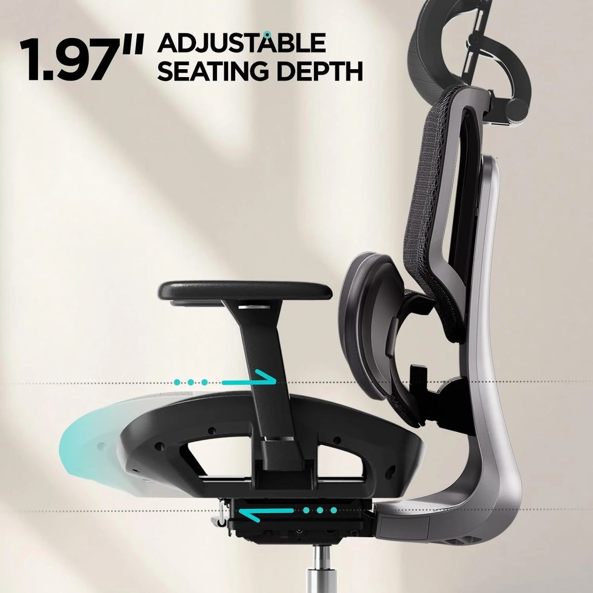 Hbada E3 Air Ergonomiczny Fotel Biurowy – Dynamiczne Wsparcie Lędźwiowe 3-Strefowe, Regulowany Zagłówek 3D, Regulowane Podłokietniki 3D, Obrotowy, Bez Podnóżka, Czarny