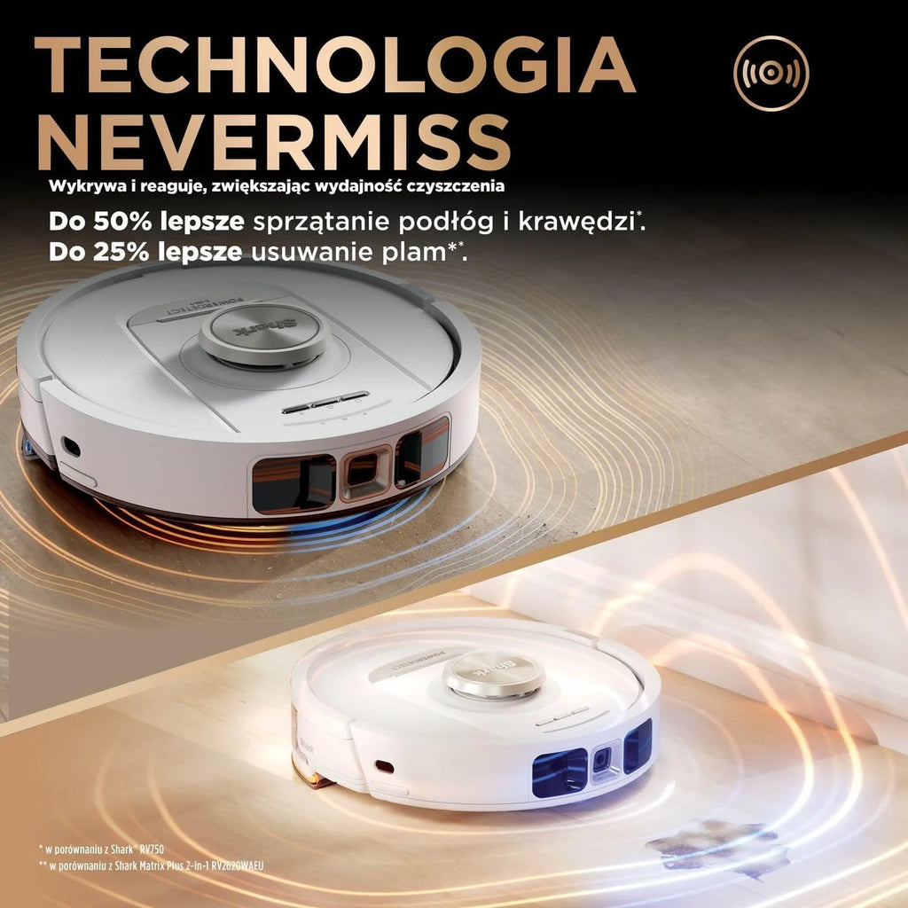 Shark PowerDetect Robot odkurzająco-mopujący 2 w 1, automatyczne opróżnianie, napełnianie i czyszczenie NeverTouch Pro (60 dni), 3D i LiDAR, NeverStuck, WiFi/aplikacja, biały, AV2800ZEEUWH