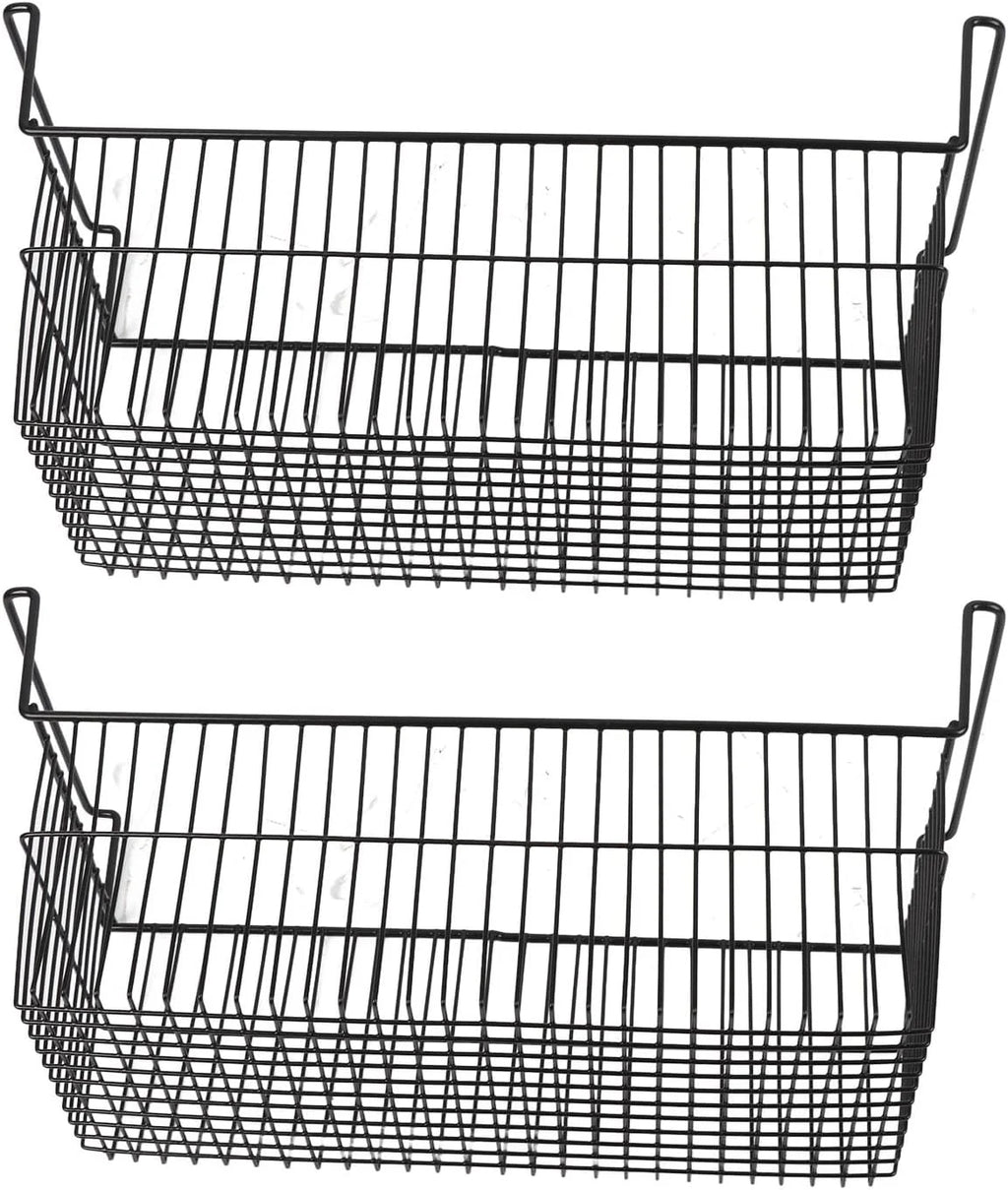 2 szt. Pojemniki do Zamrażarki Skrzyniowej Głęboki Kosz Możliwość Układania w Stosy Regał do Przechowywania Drut Metalowy, dł. 56,5 Cm X szer. 25,2 Cm X wys. 24 , Zamrażarek, Lodówek i Półek
