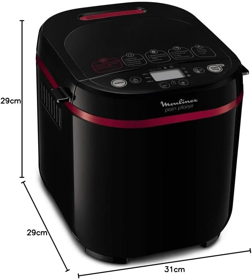 Moulinex Automat do pieczenia chleba programy tworzywo sztuczne 31 x 29 x 29 cm czarny/purowy