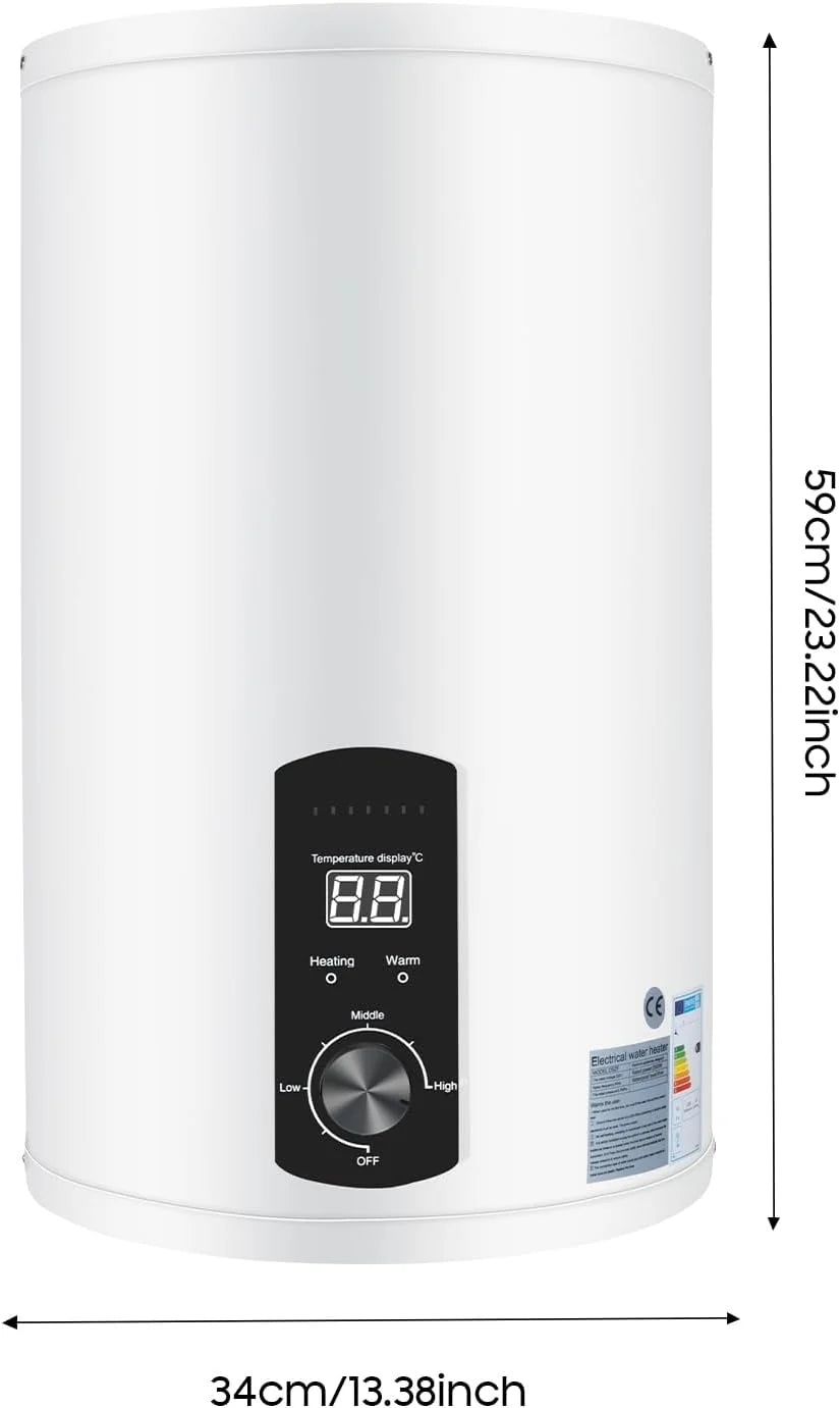 Elektryczny zbiornik ciepłej wody 2 kW, wiszący elektryczny zbiornik ciepłej wody, bojler, podgrzewacz wody, bojler do prysznica (50 l)