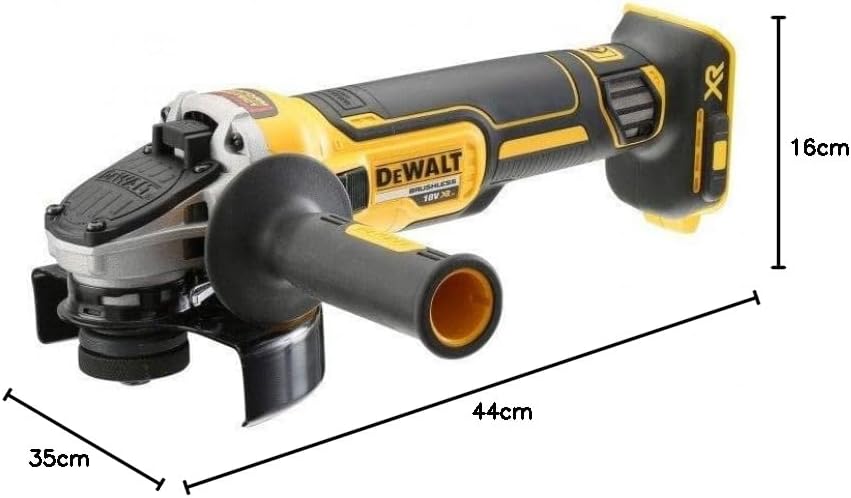 Dewalt DCG405P2 akumulatorowa szlifierka kątowa 18 V 125 mm (800 W, silnik bezszczotkowy, uzwojenia opancerzone z żywicy epoksydowej, sprzęgło elektroniczne i hamulec, w zestawie 2 x akumulatory 5,0