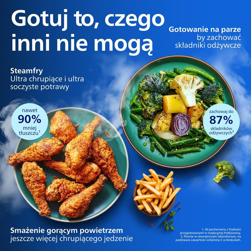 Philips Frytkownica beztłuszczowa 5000 Dual Basket NA550/00 9 l, czarna