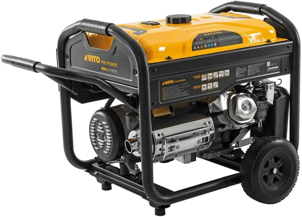 VITO - Generator prądotwórczy na benzynę 8.0kVA 18CV trójfazowy, uruchomienie elektryczne i ręczne, AVR, zbiornik 25L, generator do domu i budowy
