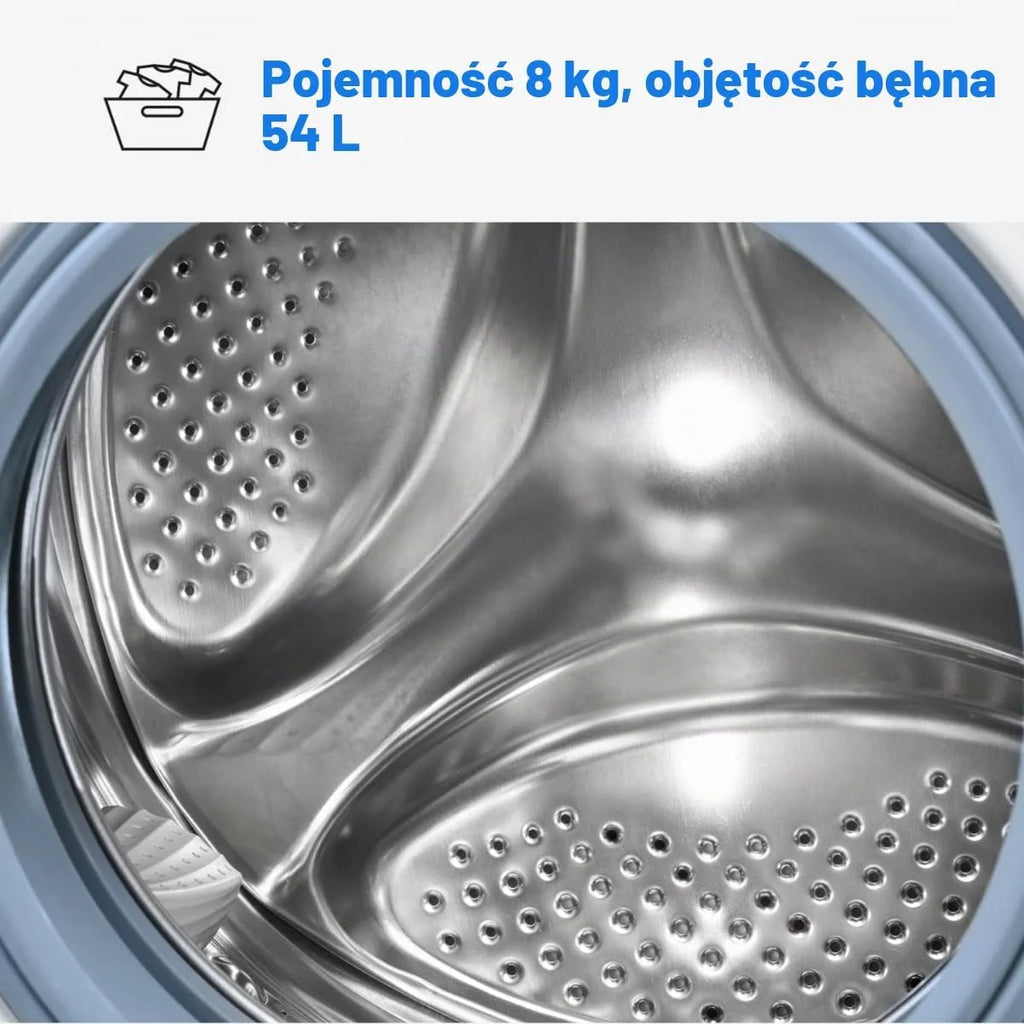 Bomann® Pralka 8 kg, maks. 1400 obr./min, wytrzymały, cichy i trwały silnik inwertorowy, 15 programów prania, wyświetlacz LED, pralka z funkcją pary, WA 7185