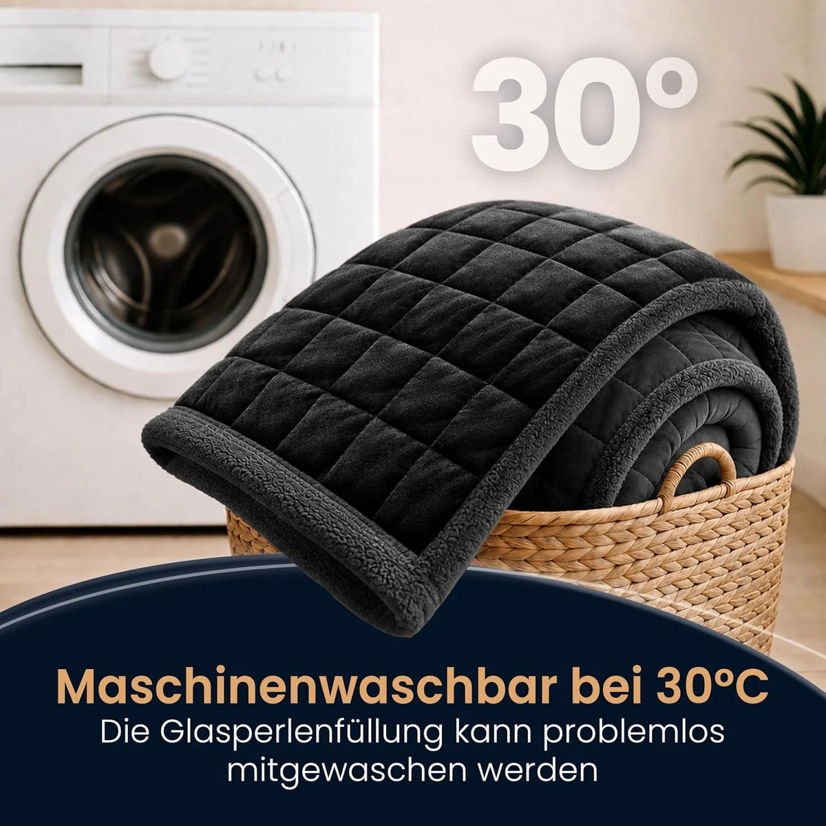 ELONEO koc obciążeniowy Sherpa Fleece 200x200 cm z 9 kg, certyfikowany Oeko-Tex, koc obciążeniowy, koc relaksacyjny i koc przeciwstresowy, czarny