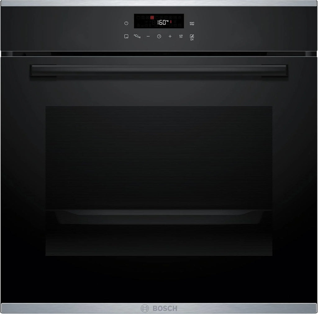 Bosch HBA272BB3, Stiftung Warentest GUT (2,0)*, seria 4 piekarnik do zabudowy 60 x 60 cm, samoczyszczenie i hydroliza, LED Touch Control, gorące powietrze 3D, 10 automatycznych programów, szybkie