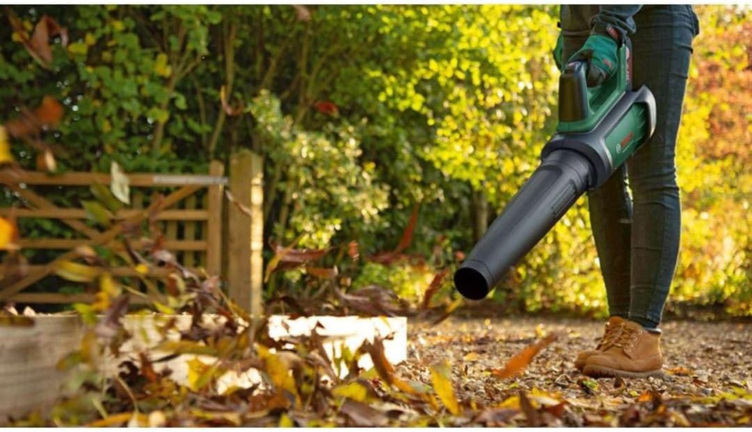 Bosch Home and Garden Akumulatorowa Dmuchawa do Liści 36V-750, 1 Akumulator 2 Ah, System 36V, do Usuwania Zalegających Liści na Dużym Terenie, Niewielka Waga 2.8 kg, Opakowanie Kartooptymalne