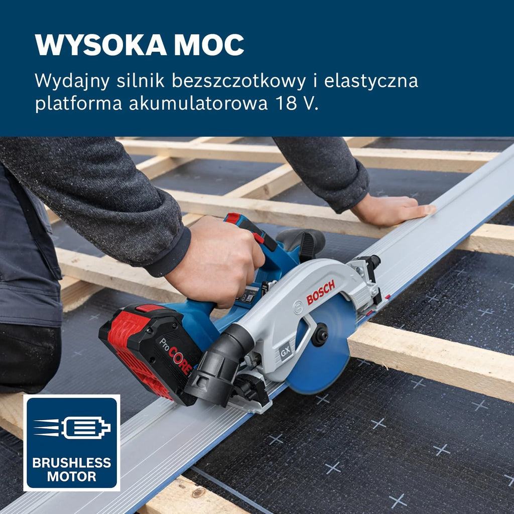System profesjonalny 18 V firmy Bosch: akumulatorowa pilarka tarczowa GKS 18V-57-2 GX (walizka L-BOXX, bez akumulatora/ładowarki)
