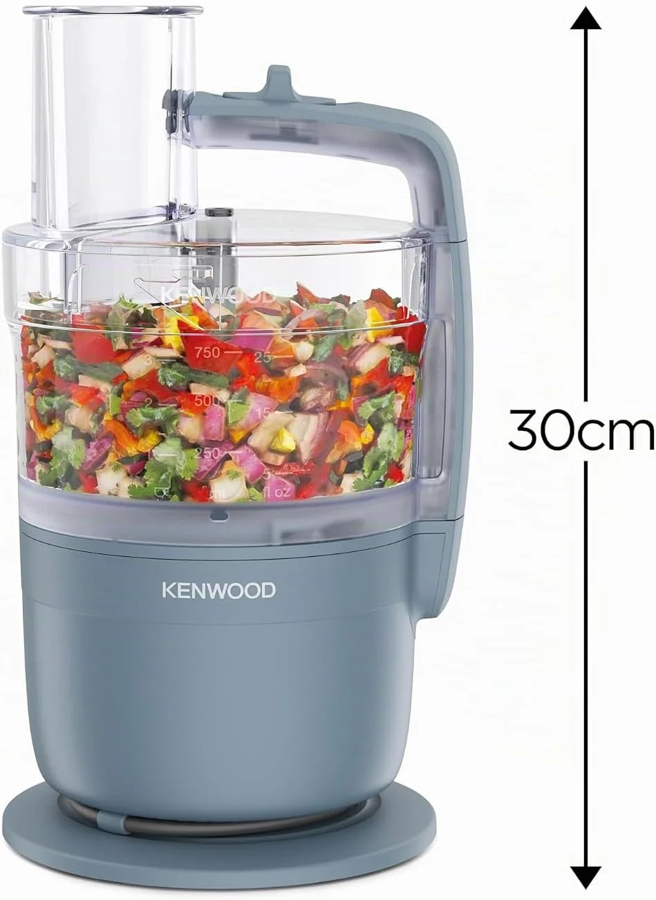 Kenwood MultiPro Compact wielofunkcyjny robot kuchenny z funkcją Express Serve, ostrzem ze stali nierdzewnej, tarczami do krojenia i tarką, funkcją pulsu, burzą niebieską (FDP23.130GY)