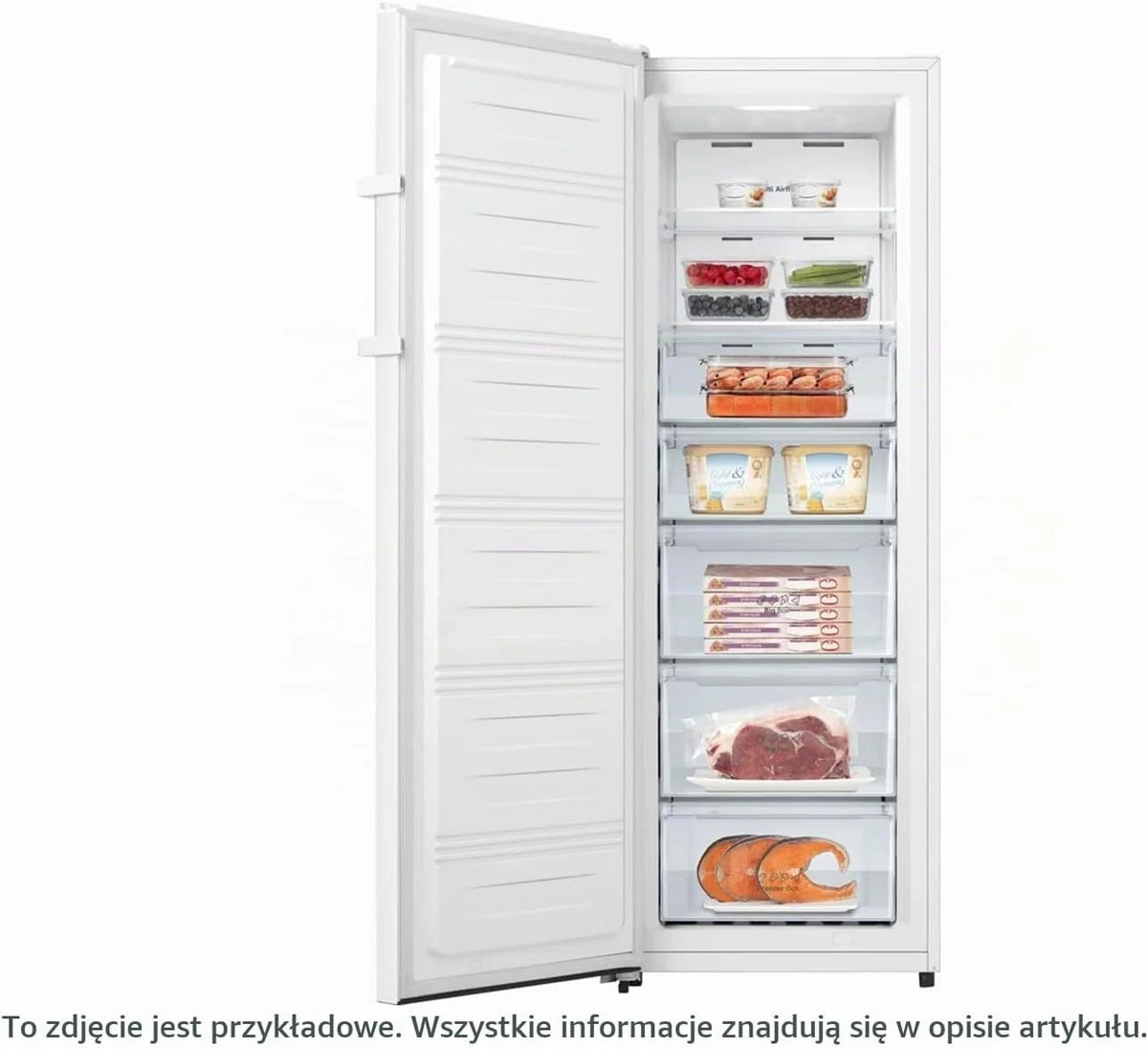 Hisense FV298N4AWC zamrażarka, wysokość 172 cm, 240 litrów, Total NoFrost/Multi AirFlow/FastFreeze/wymienne zawiasy drzwiowe/oświetlenie LED/szer. x wys. x gł.: 59,5 × 172 × 59 cm/biała [klasa